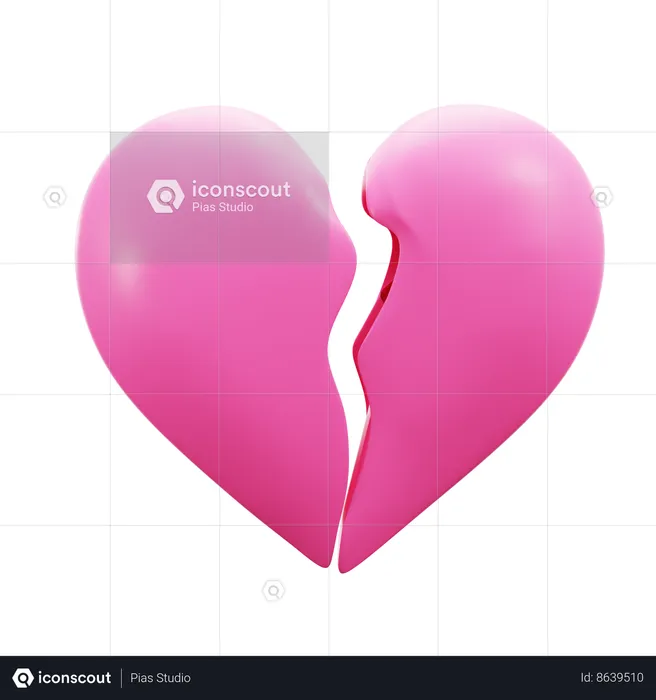 Broken Heart  3D Icon