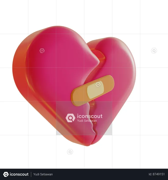 Broken Heart  3D Icon