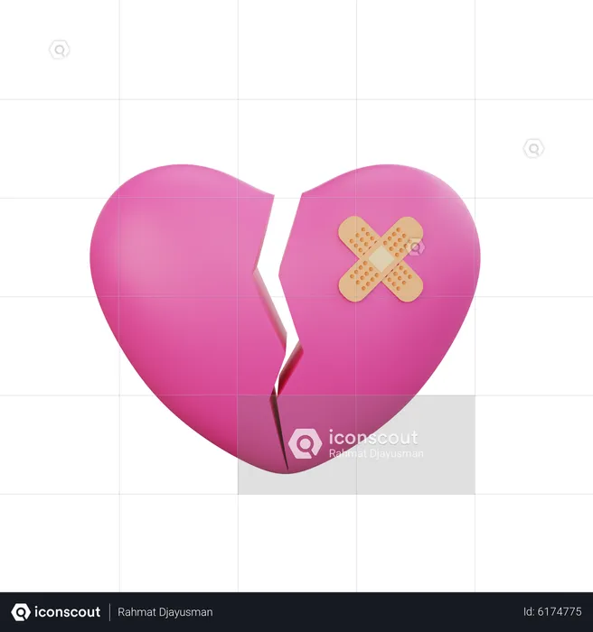 Broken Heart  3D Icon