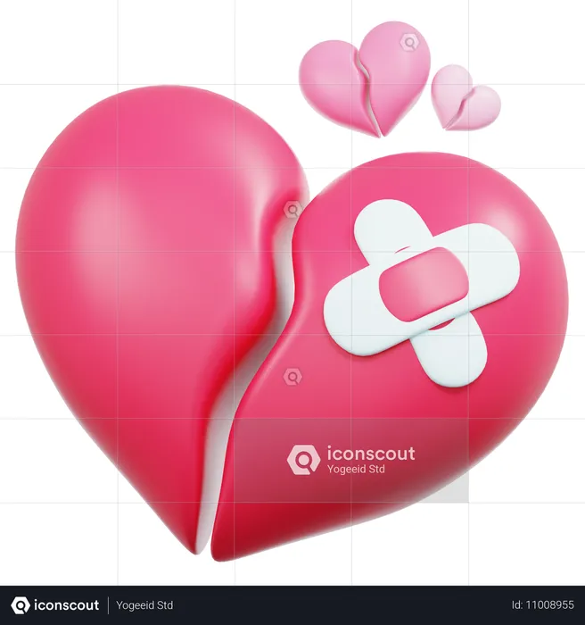 Broken Heart  3D Icon