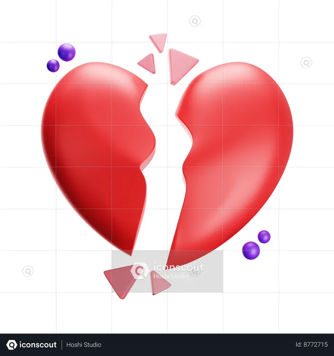 Broken Heart  3D Icon