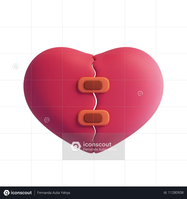 Broken Heart  3D Icon