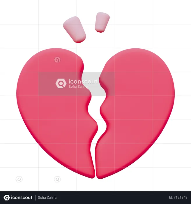 Broken Heart  3D Icon