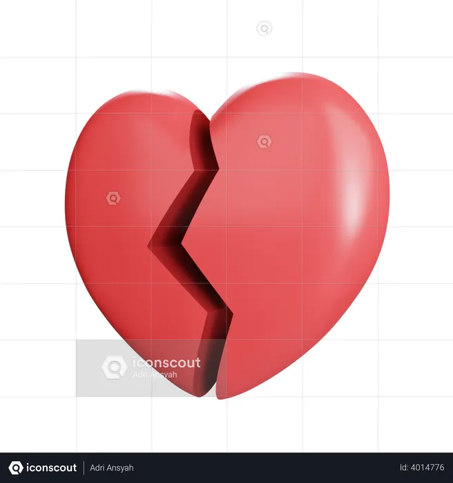 Broken Heart  3D Illustration
