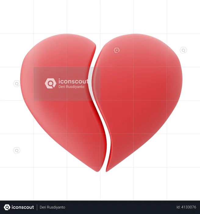 Broken Heart Emoji 3D Illustration