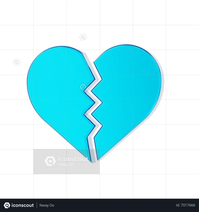 Broken heart  3D Icon
