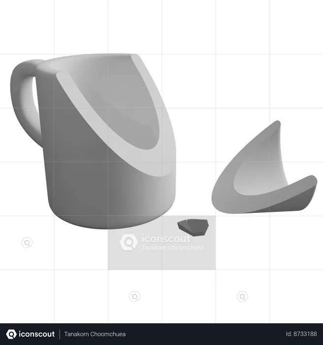 Broken Mug  3D Icon