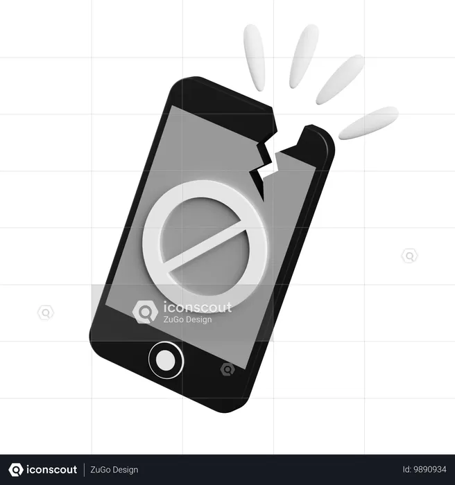 Broken Phone  3D Icon