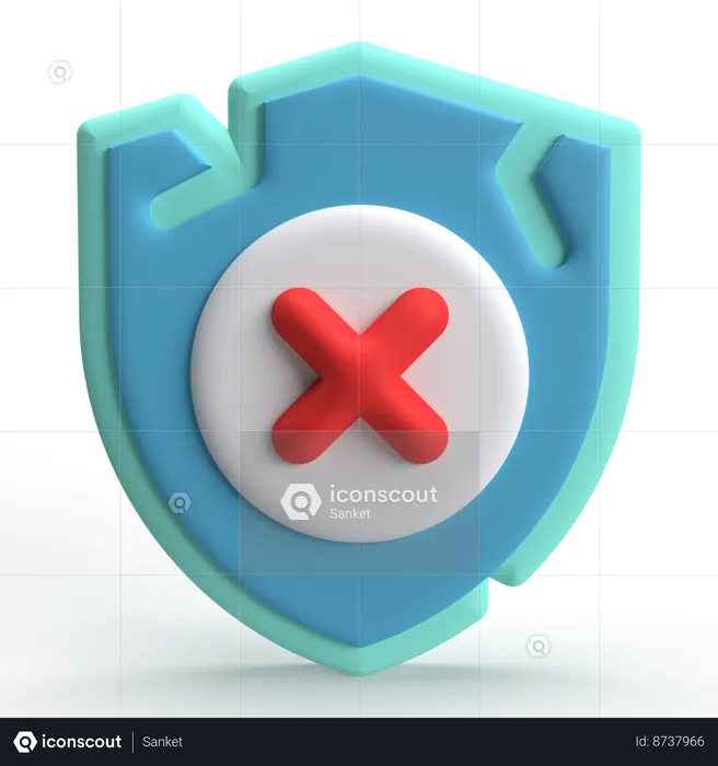 Broken Shield  3D Icon