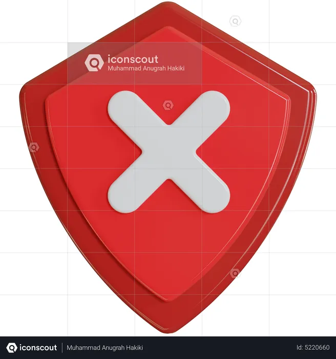 Broken shield  3D Icon