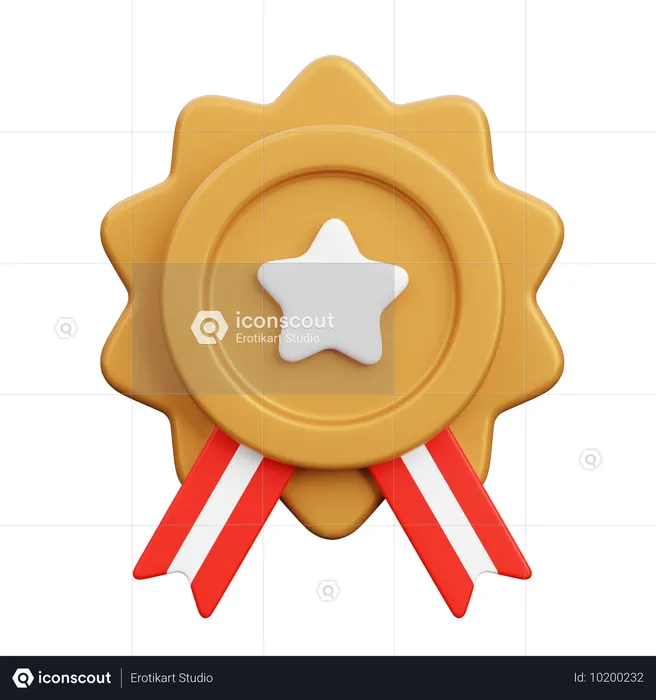 Bronze Badge  3D Icon