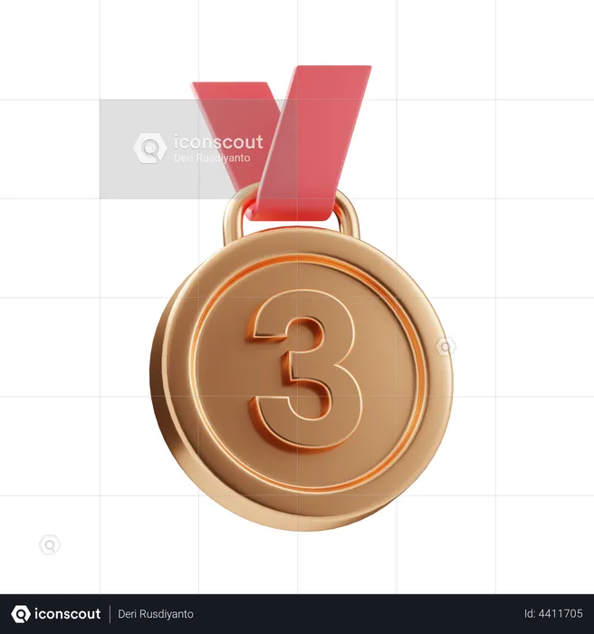 Bronze medal  3D Illustration