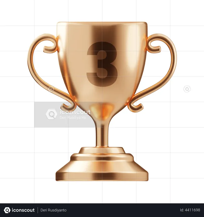 Bronze trophy  3D Illustration