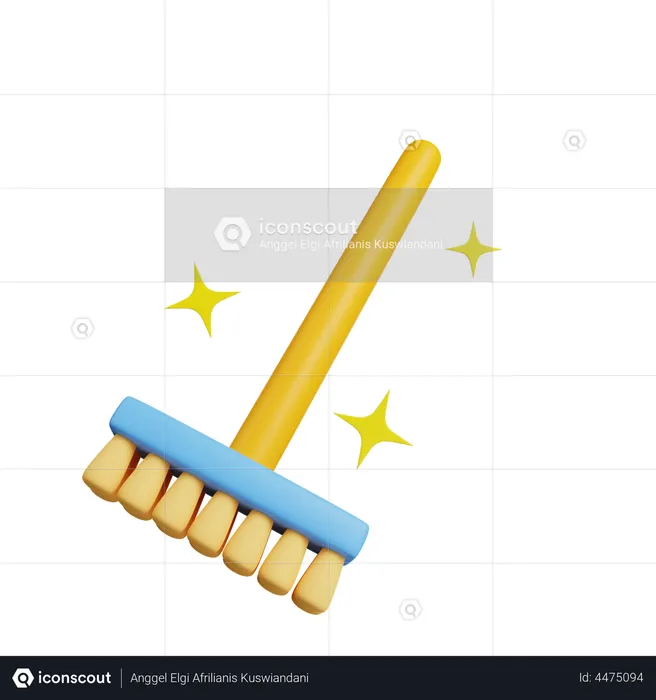 Broom Stick  3D Illustration