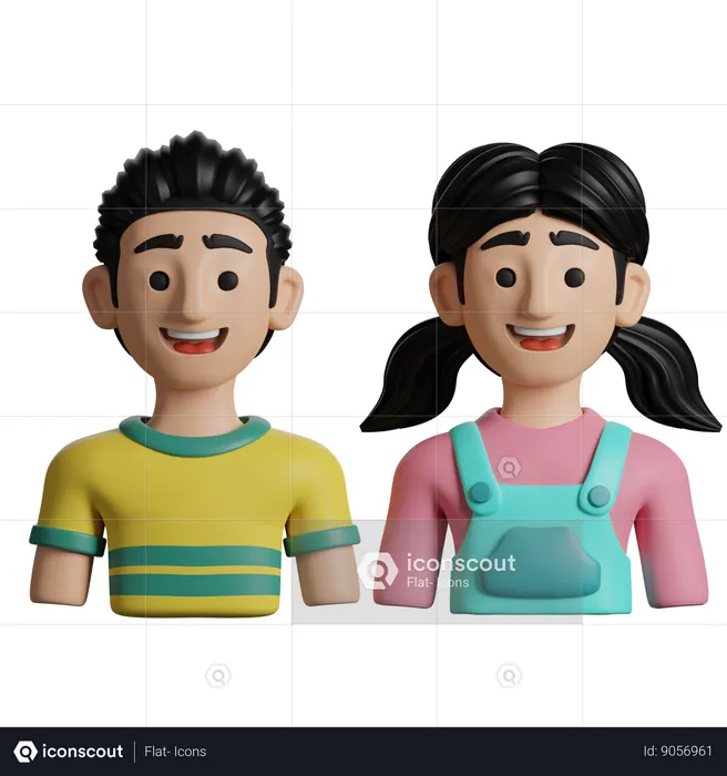 Brother And Sister  3D Icon