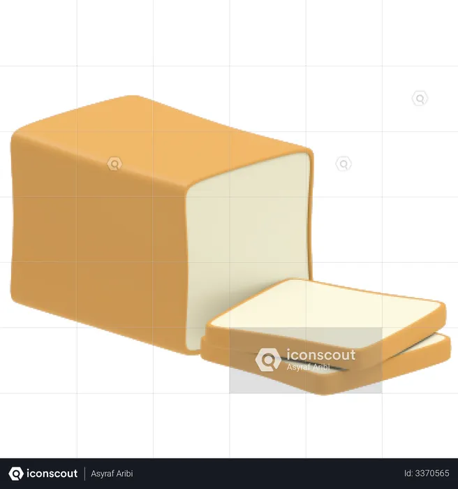 Brown bread  3D Illustration