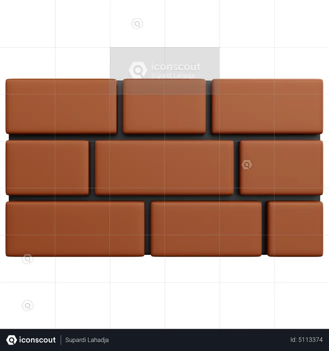 Brown Brick Wall  3D Icon