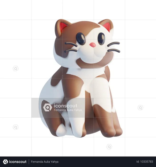 갈색 고양이  3D Icon