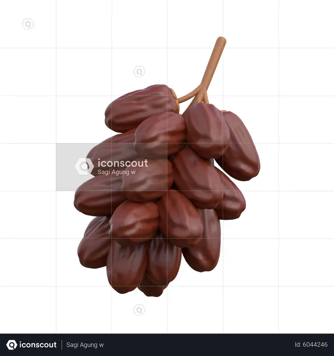 Brown Dates  3D Icon
