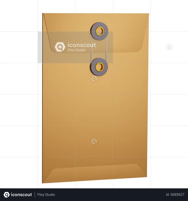 Brown File Envelope  3D Icon