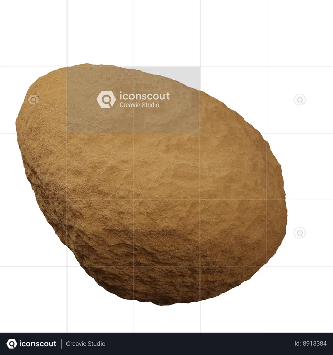 Brown Rock  3D Icon