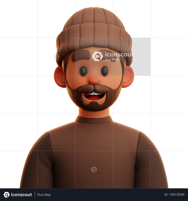 BROWN SHIRT MAN  3D Icon