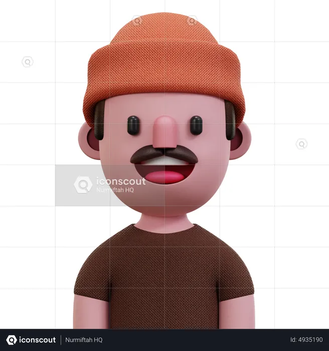 Brown Shirt Man  3D Icon