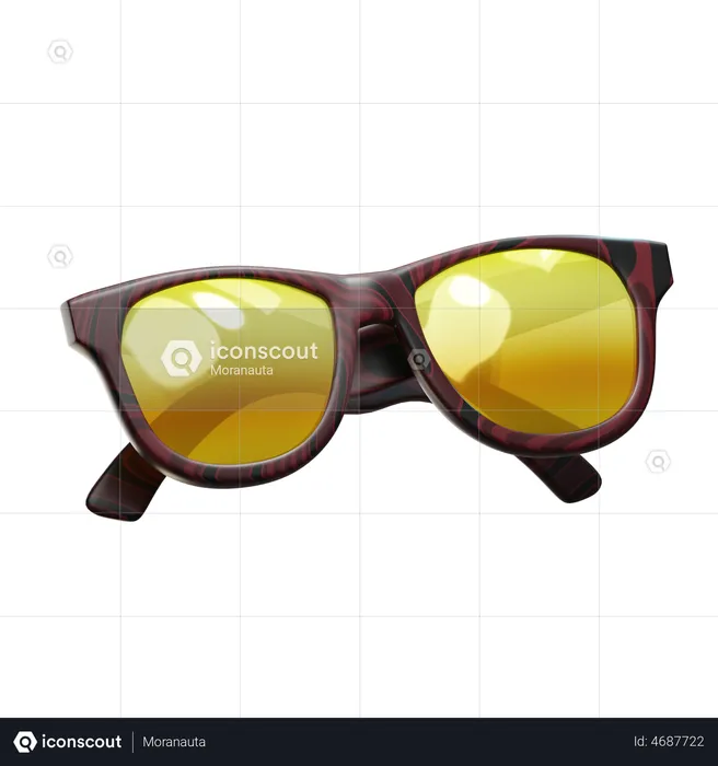 Brown Sunglasses  3D Illustration