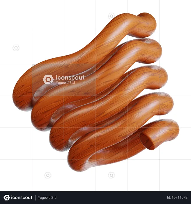 Brown Wooden Swirls  3D Icon