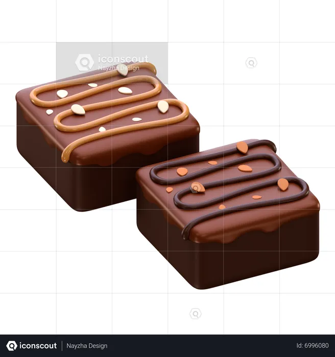 Brownies de chocolate  3D Icon