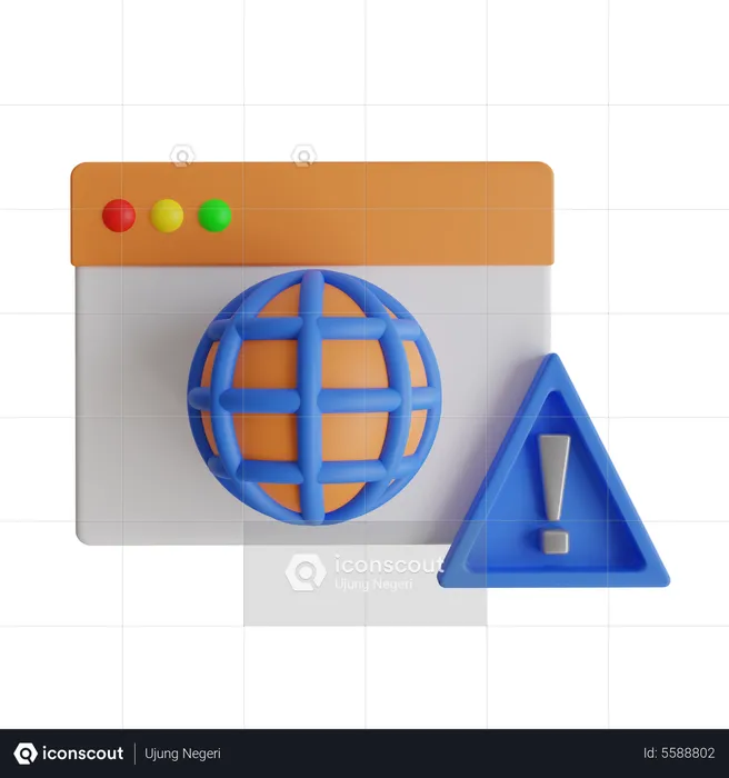 Browser Alert  3D Icon