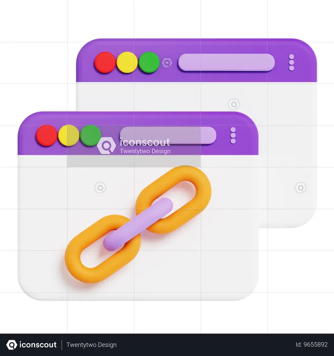 Browser link  3D Icon