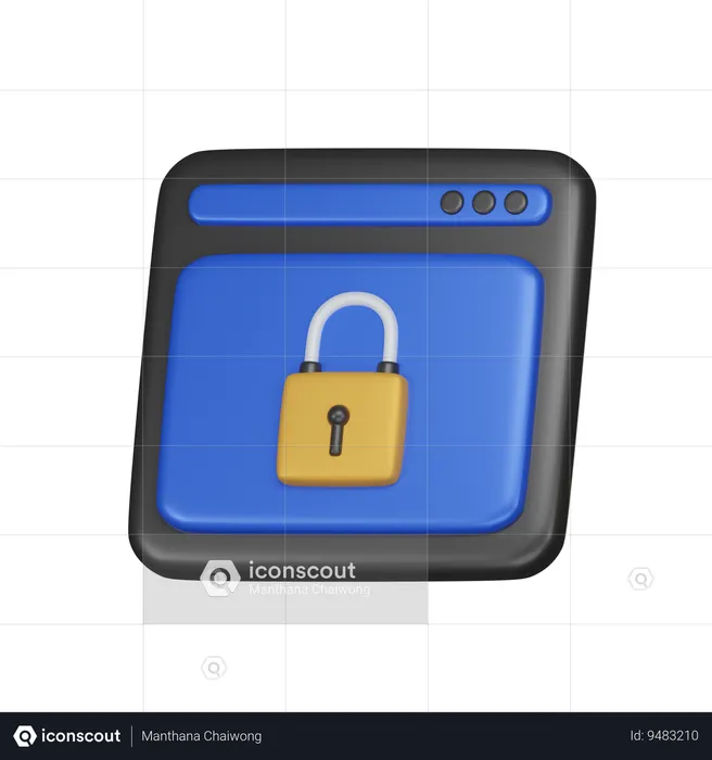 Browser Lock  3D Icon