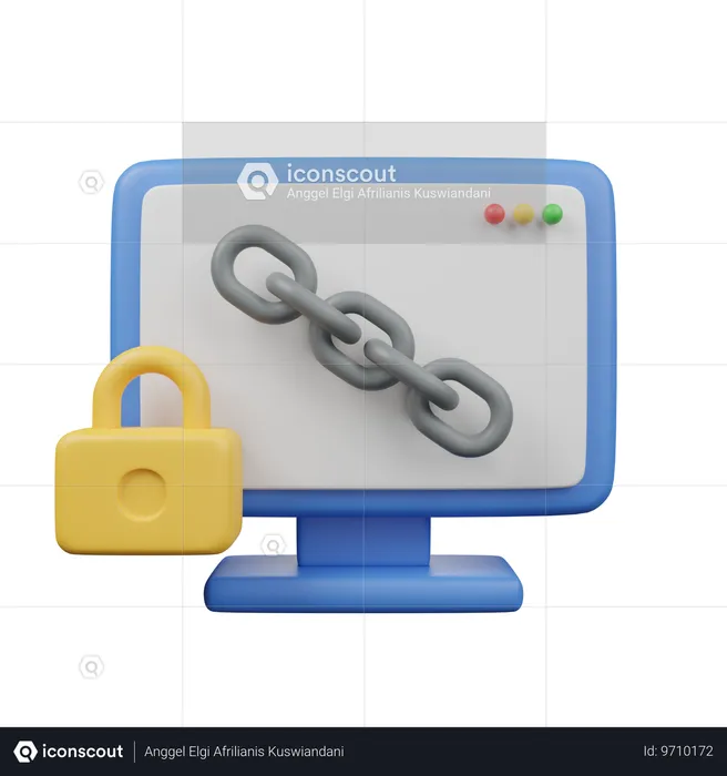 Browser Lock  3D Icon