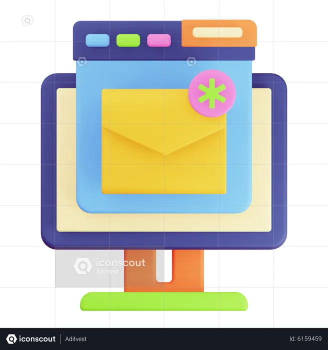 Browser Mail  3D Icon