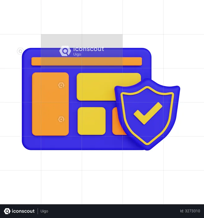 Browser Security  3D Illustration