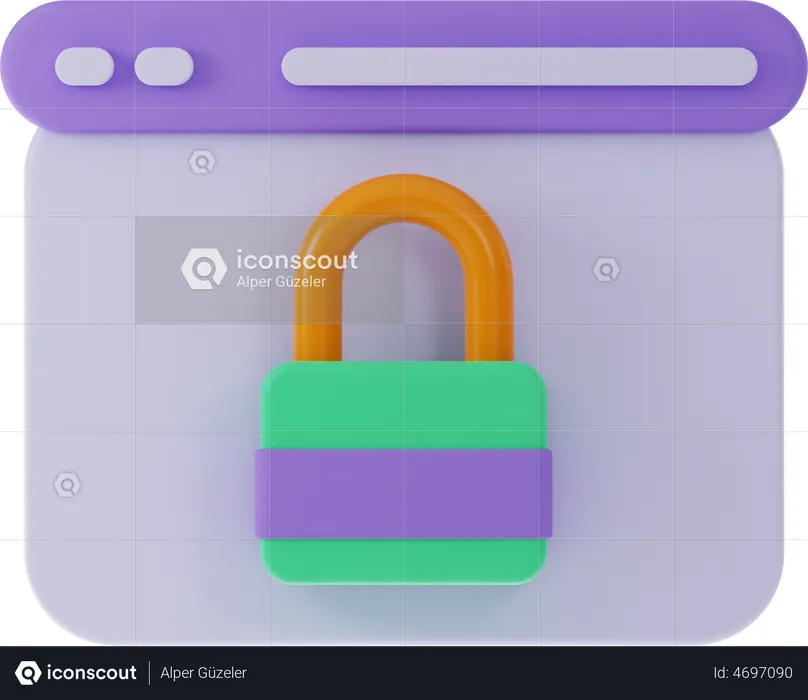 Browser Security  3D Illustration