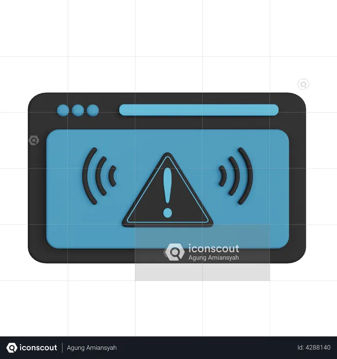 Browser Security Alert  3D Illustration