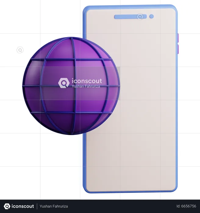 Browser Smartphone  3D Icon