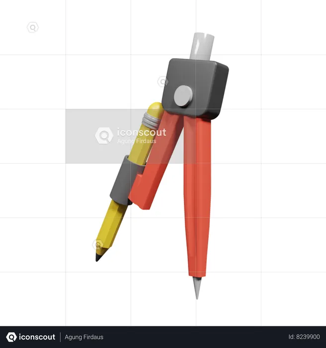 Brújula matemática  3D Icon