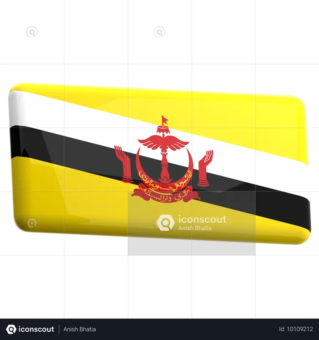 Brunei Darussalam Flag 3D Icon