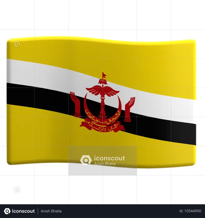 Brunei Darussalam Flag 3D Icon