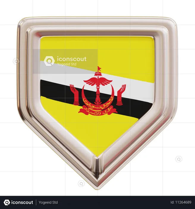 Bandeira de Brunei Darussalam Flag 3D Icon