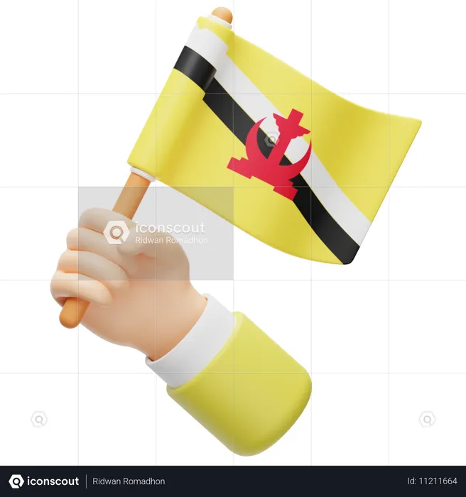 Brunei Flag Flag 3D Icon