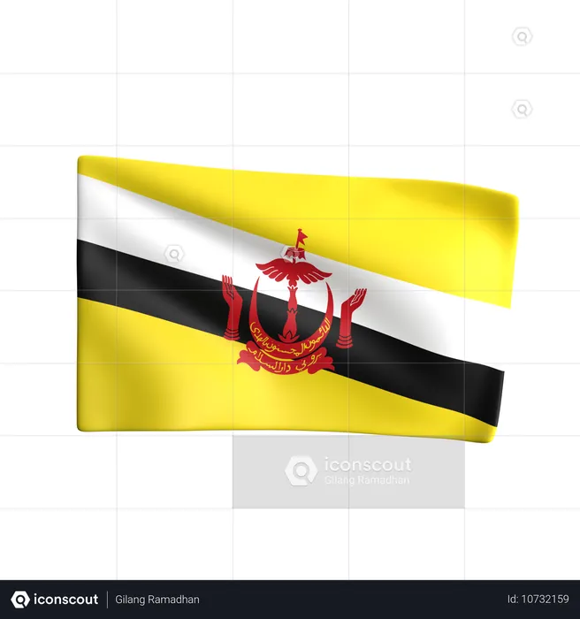 Brunei Flag Flag 3D Icon