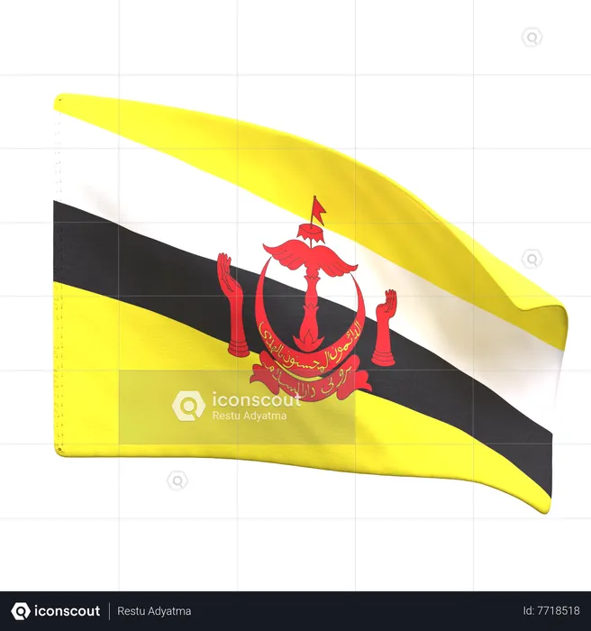 Brunei Flag Flag 3D Icon