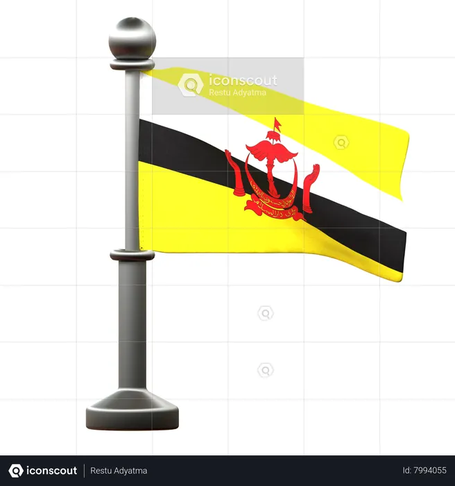 Brunei Flag Flag 3D Icon