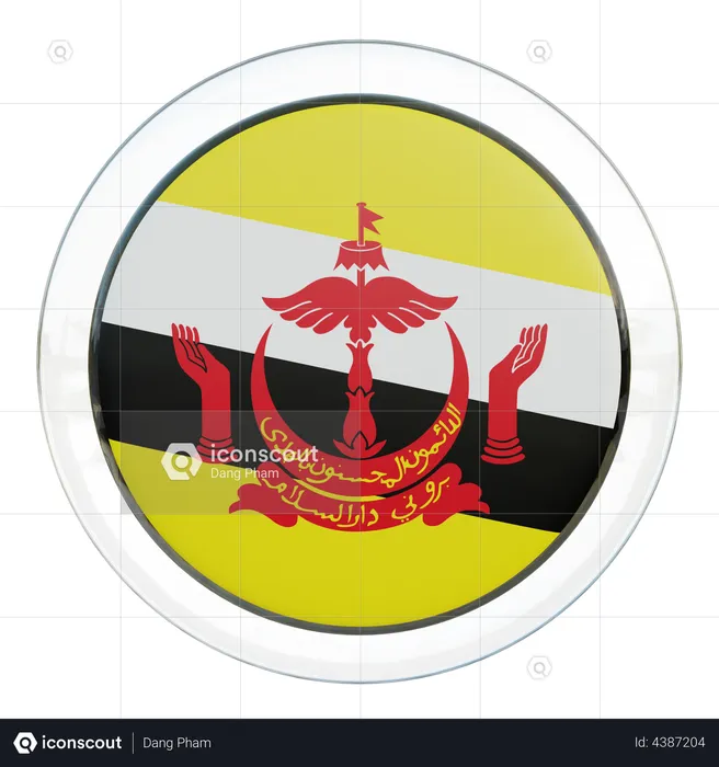 Brunei Flag Glass Flag 3D Flag