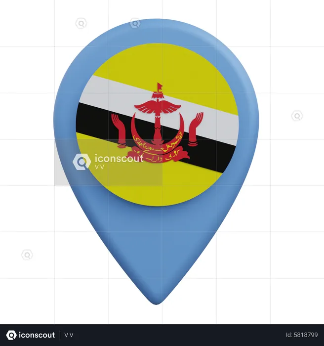 Brunei Location  3D Icon