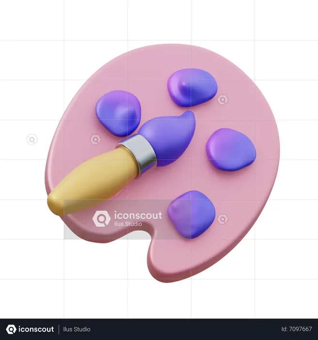 Brush and Color Palette  3D Icon